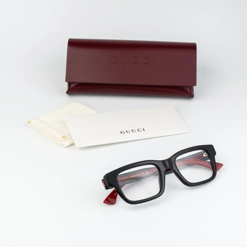 Gucci Women Eyeglasses Black Green Square GG1865O 001 NEW AUTHENTIC